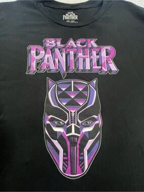 Graphic Short Sleeve Tee - Black with Purple Accents